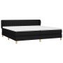 Schwarzes vidaXL Boxspringbett 200x200 cm mit Matratze und Kopfteil.