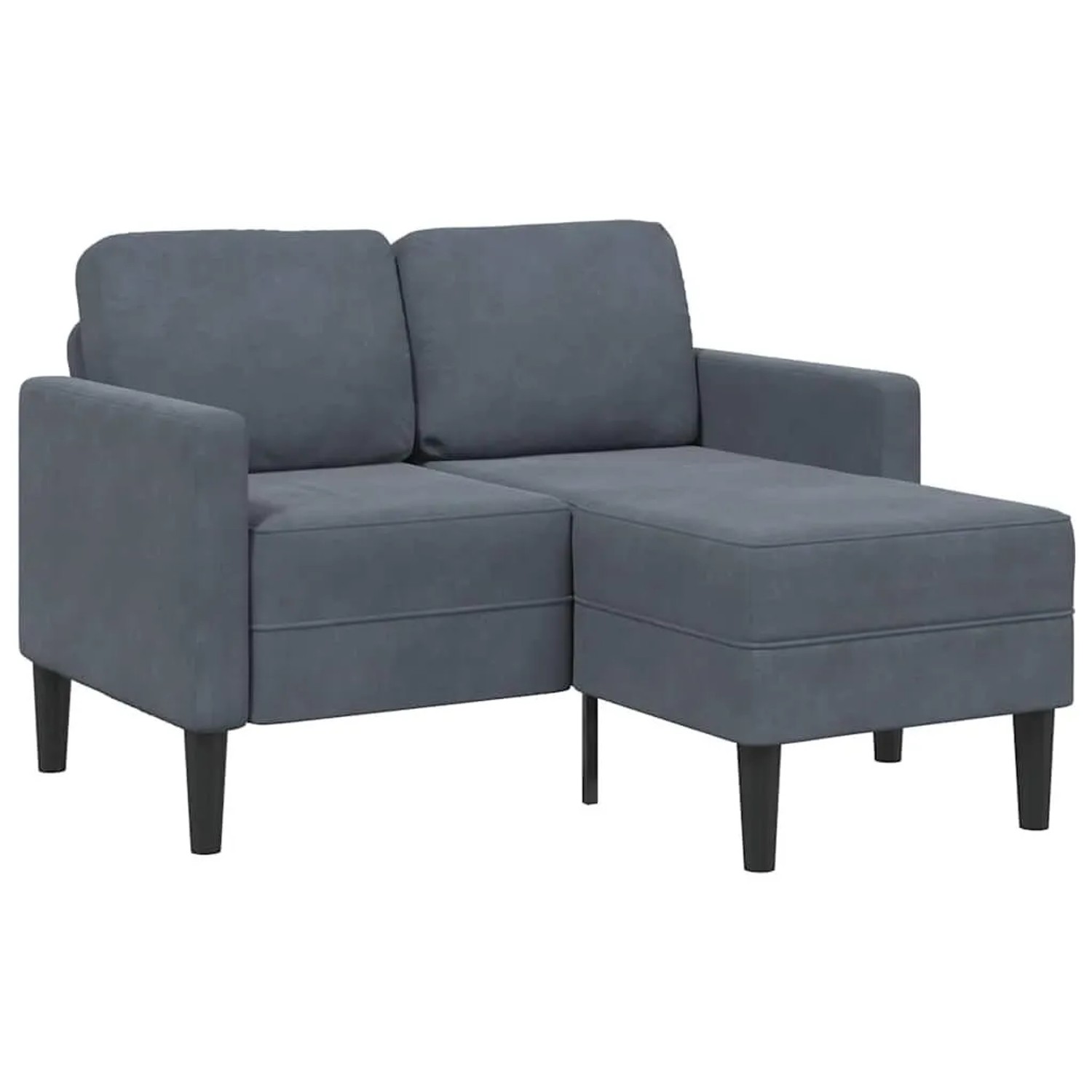 vidaXL 2-Sitzer-Sofa mit Chaiselongue L-Form Dunkelgrau 125 cm Samt 4107070