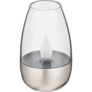 Solar-Tischleuchte in Kerzenform mit warmweißer LED für Garten und Terrasse.