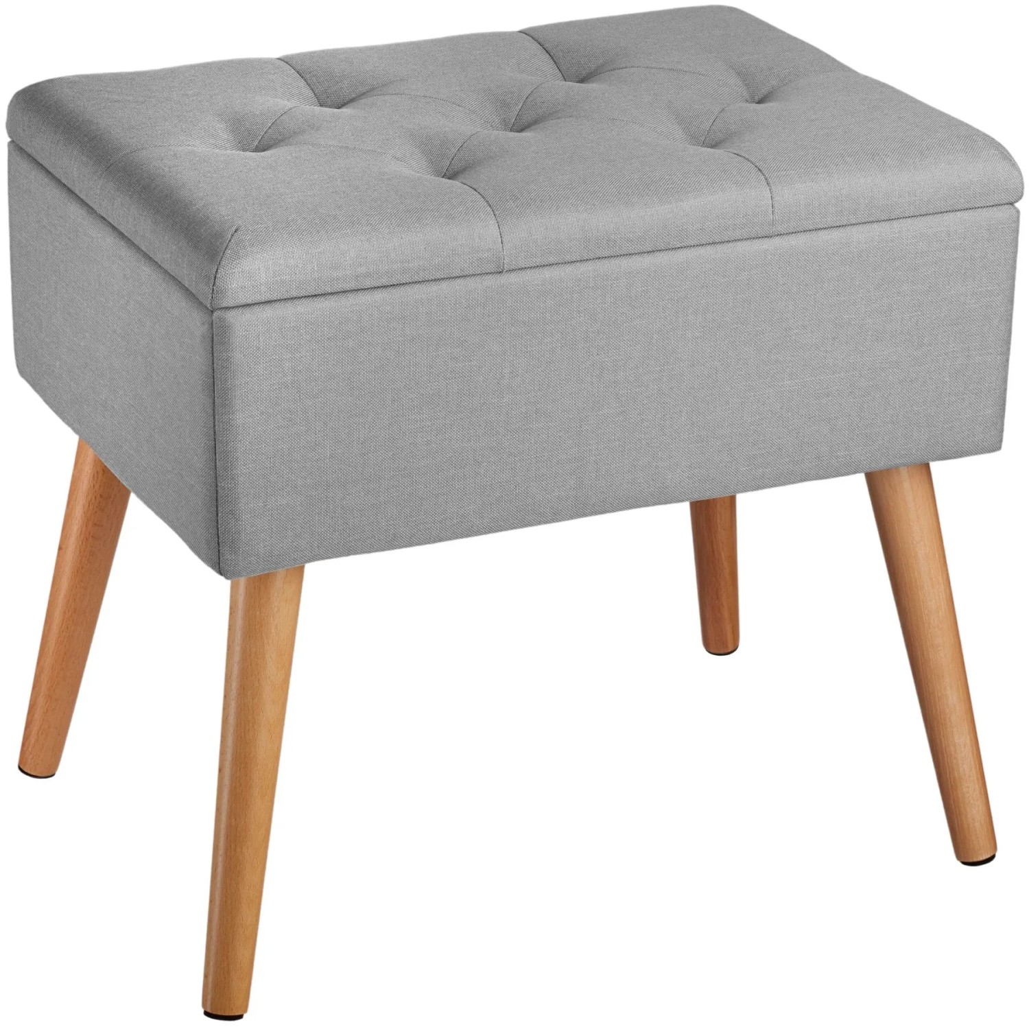 Tectake Sitzbank Ranya Gepolstert In Leinenoptik Mit Großem Staufach 51 X 37 50 X 45 50 Cm Hellgrau