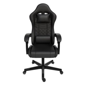 Schwarzer Juskys Gamingstuhl HyperSeat mit Nacken- und Rückenkissen.