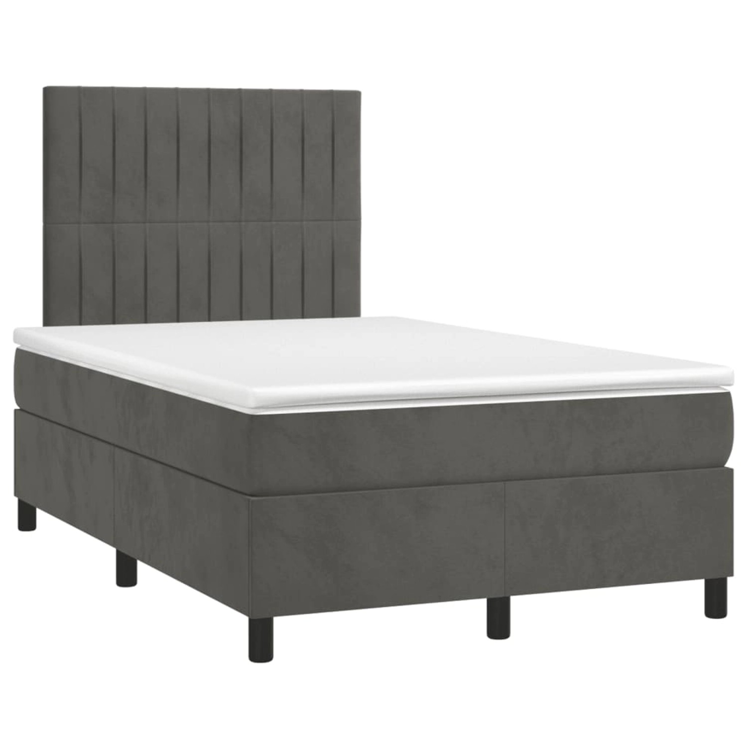 vidaXL Boxspringbett mit Matratze & LED Dunkelgrau 120x190 cm Samt 3270324 günstig online kaufen