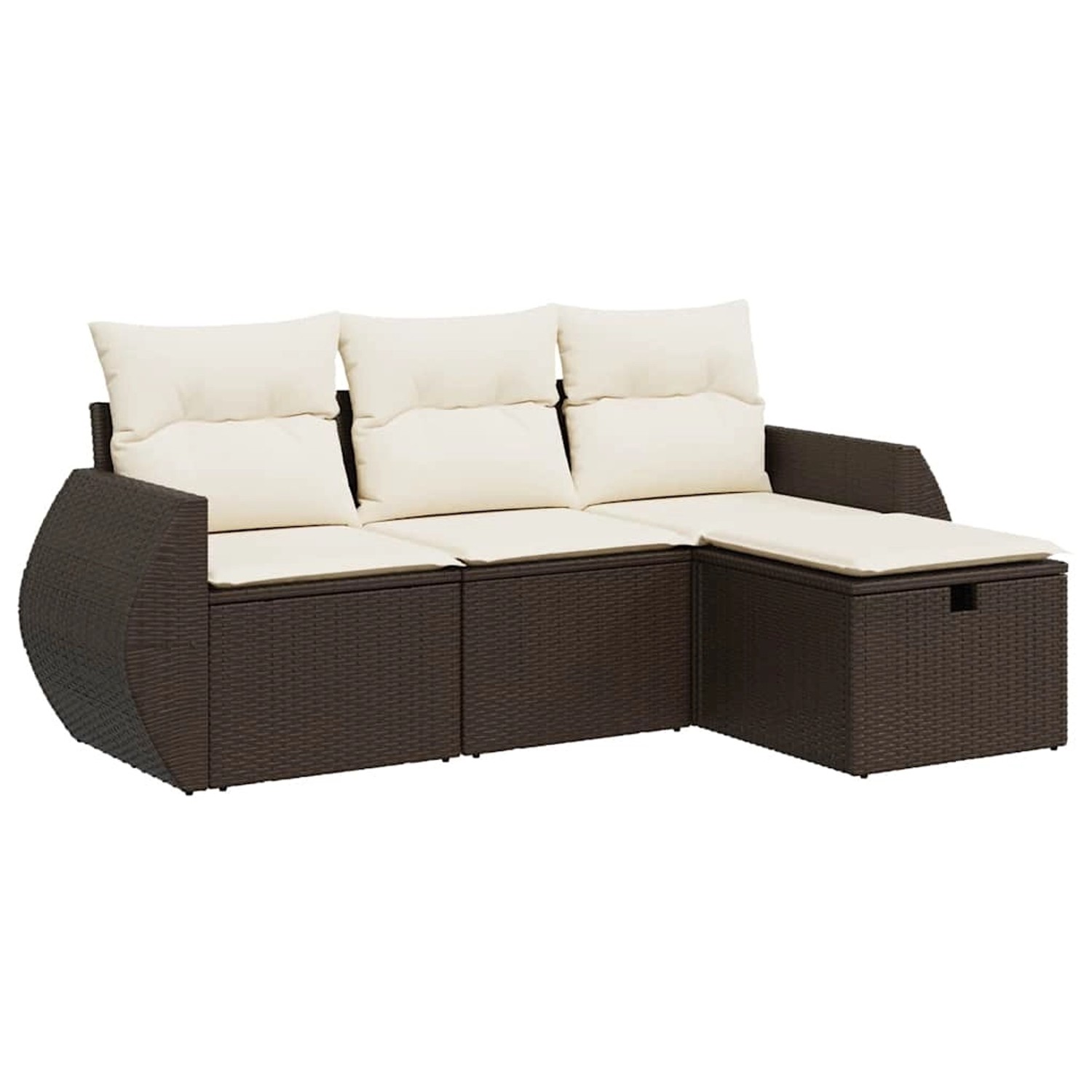 vidaXL 4-Tlg Garten-Sofagarnitur mit Kissen Braun Poly Rattan 3325559 günstig online kaufen