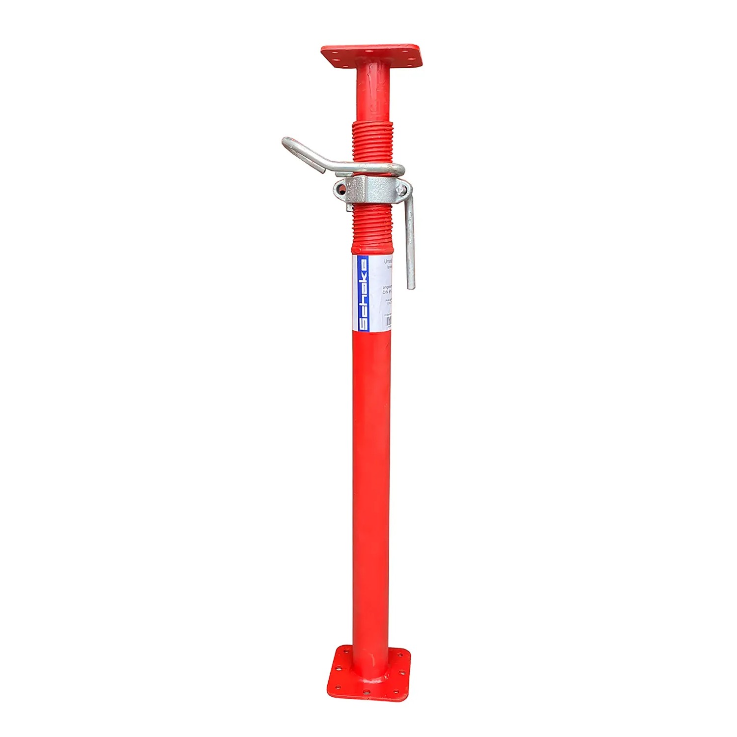 Rote Schake Uni-Stütze, lackiert, mit Auszug von 600-925 mm für den Baubereich.