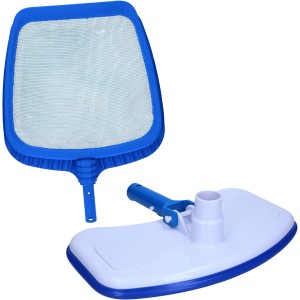 Amapool Reinigungsset Basic, 2-teilig: Kescher und Bodensauger für die Poolreinigung.
