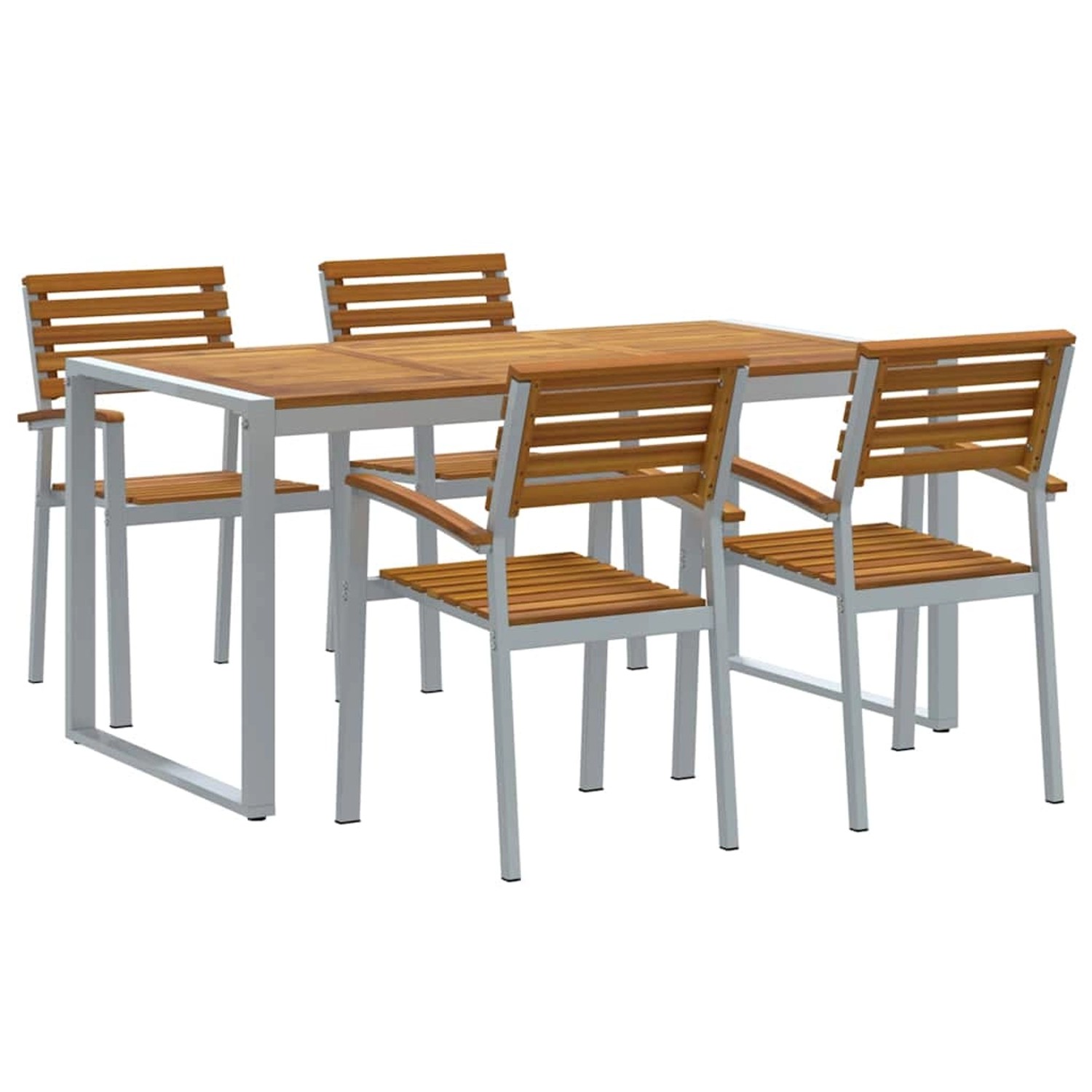 vidaXL Garten Essgruppe 5-Tlg Grau und Braun Akazie Massivholz 3284361 günstig online kaufen