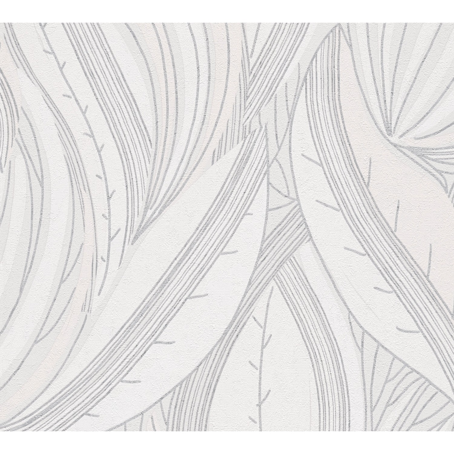 A.S. Creation Vliestapete Blätter Floral Modern 10,05 m x 0,53 m Weiß-Grau günstig online kaufen