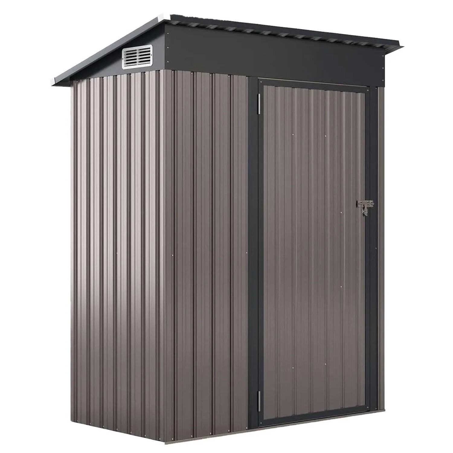 Costway 1,5 m³ Gartenhaus Metall Geräteschuppen Abschließbar Hellgrau