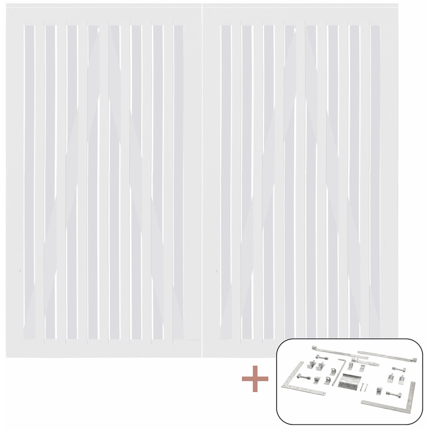 Doppeltor Nagano Nadelholz Weiß 200 cm x 180 cm günstig online kaufen