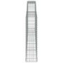 9er Set Gabionen mit Hochbogen, 400x30x120/140cm, aus verzinktem Eisen.