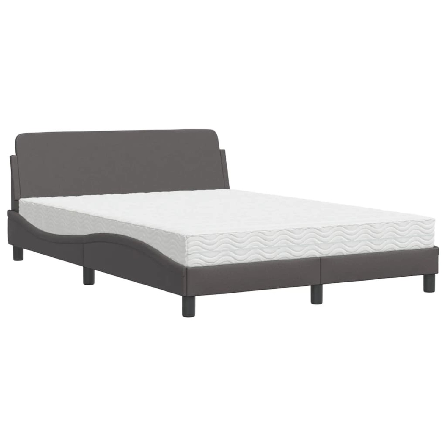Thumbnail - vidaXL Bett mit Matratze Grau 120x200 cm Kunstleder Modell 12007496