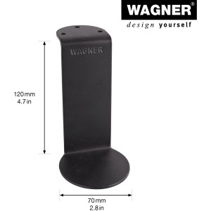 Wagner Möbelfuß, 12 cm hoch, schwarz-matt, aus pulverbeschichtetem Stahl für Möbelbau.