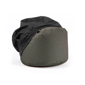 Anthrazitfarbener Outdoor Pouf/Hocker mit wasserabweisender Schutzhülle.