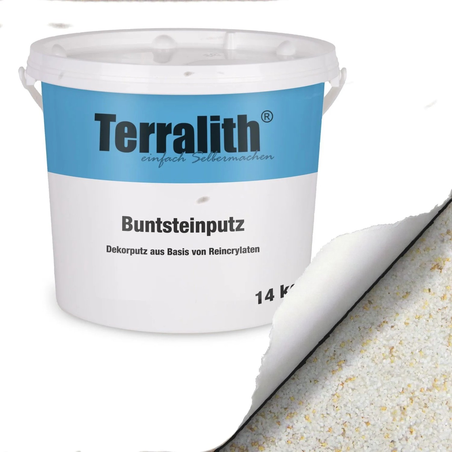Terralith Buntsteinputz Mosaikputz 2mm 14 kg BSP08 Weiss Beige
