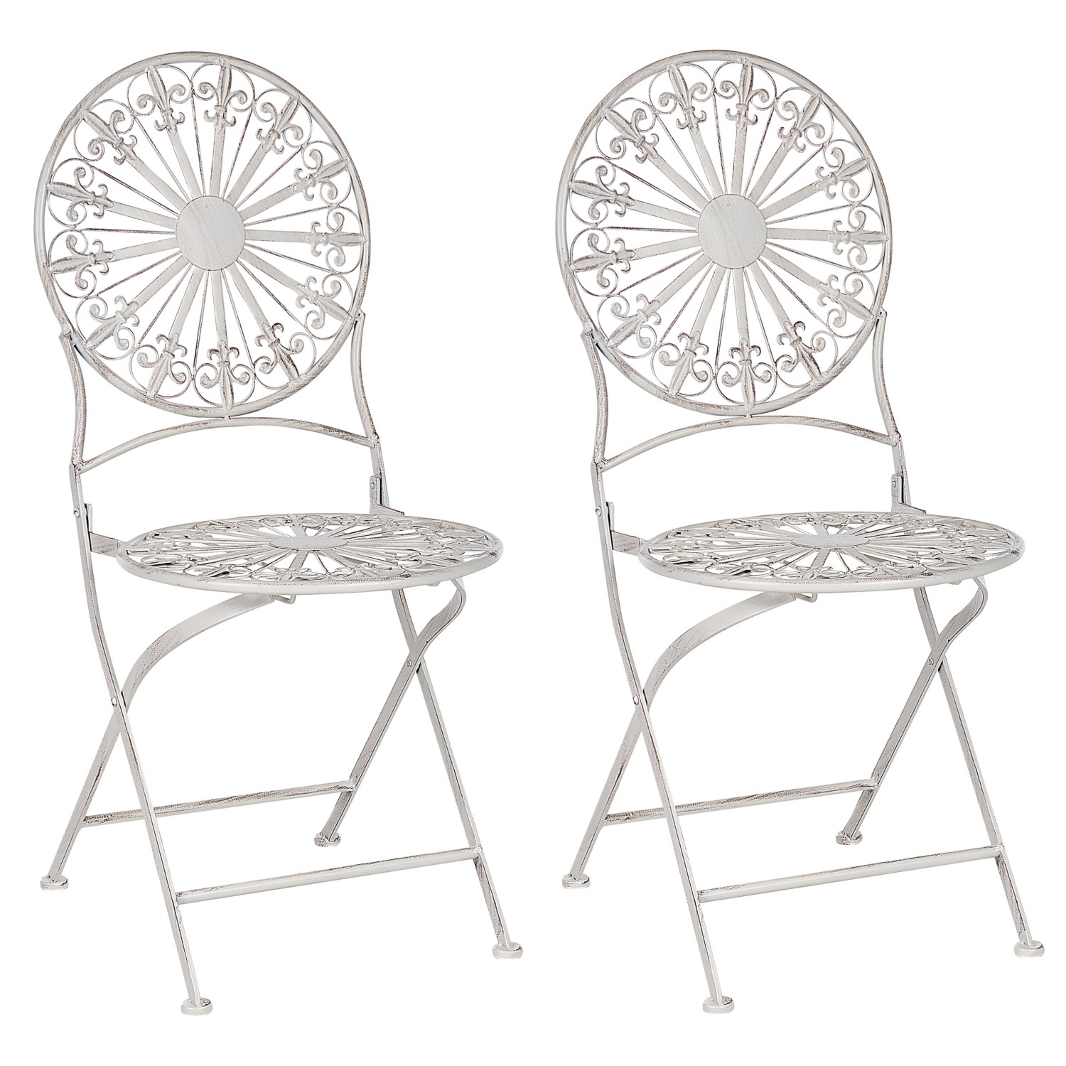 Beliani Gartenstuhl Weiss 47x45x94 günstig online kaufen