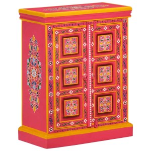 vidaXL Sideboard Massivholz Mango Rosa Handbemalt 244839