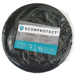 Schwarzes Scorprotect Kautschuk Klebeband, 50mm breit, zur Isolierung von Heizungsrohren.
