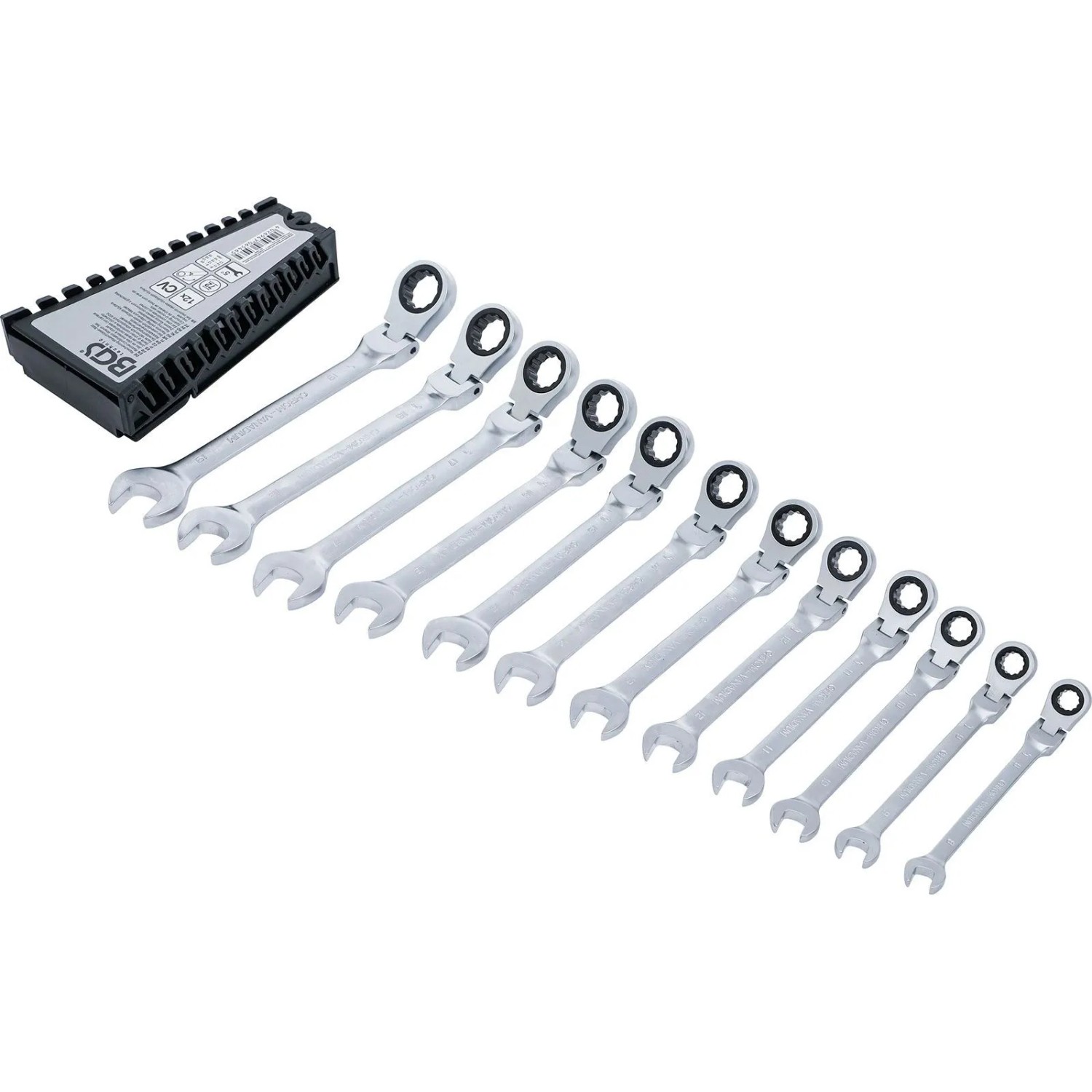 BGS Ratschenring Maulschlüssel Satz Abwinkelbar SW 8 19 Mm 12Tlg  6546