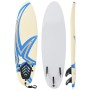 vidaXL Surfbrett 170 cm, blau-creme mit Stern-Design, Traktionspad und Finnen für Wassersport-Anfänger.