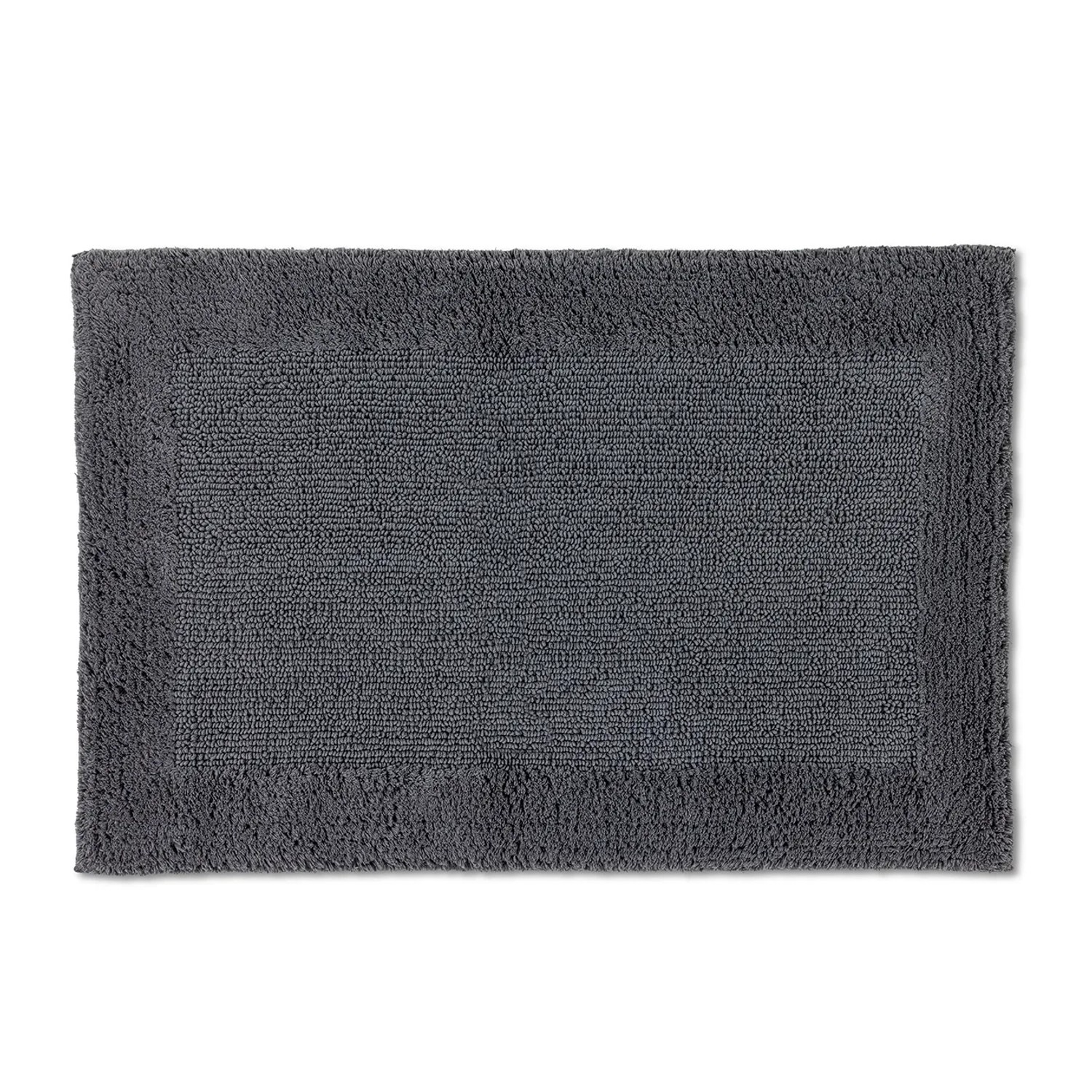 Anthrazitfarbener Schöner Wohnen Badteppich Bahamas, 67x110 cm, mit Bordüre.