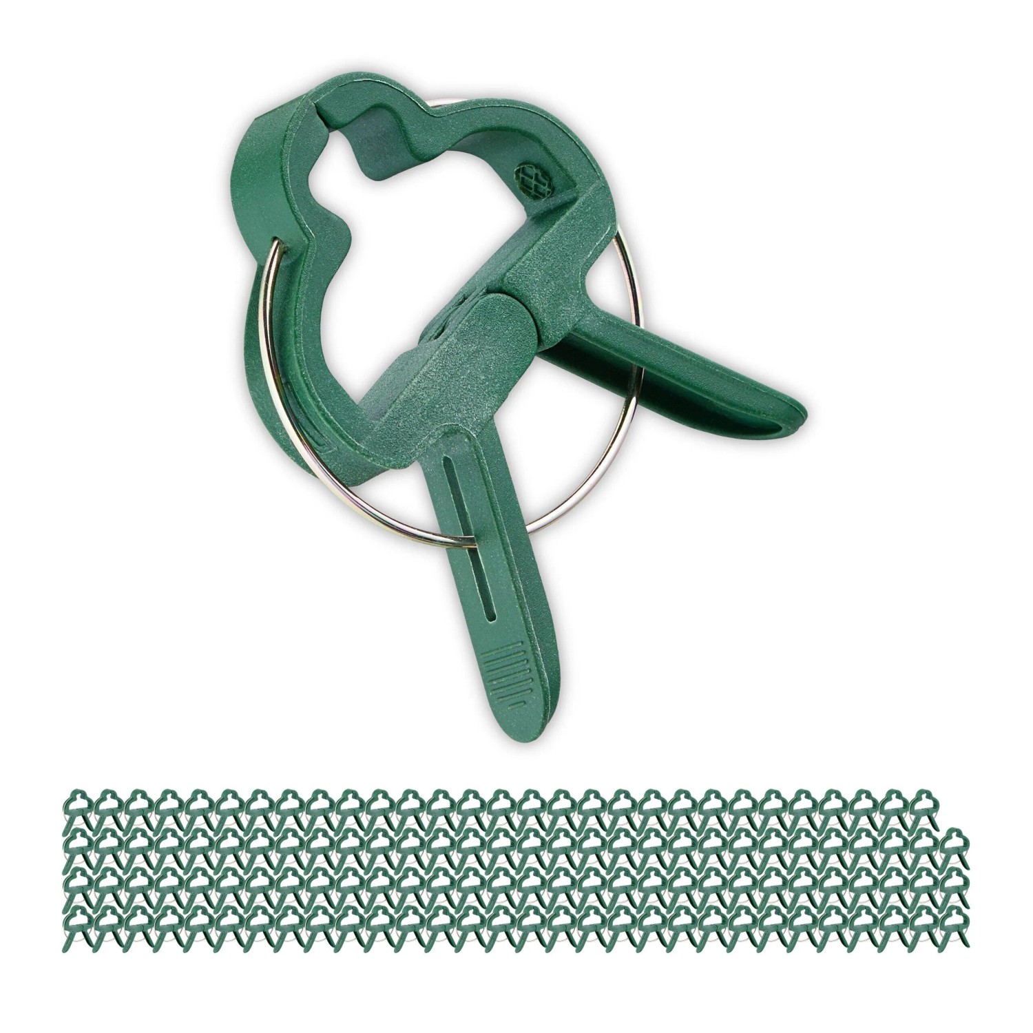 Relaxdays Pflanzenclips Kunststoff Eisen Grün Mit Spannfeder 120er Set 1 x 4,5 x 6 cm 850 g