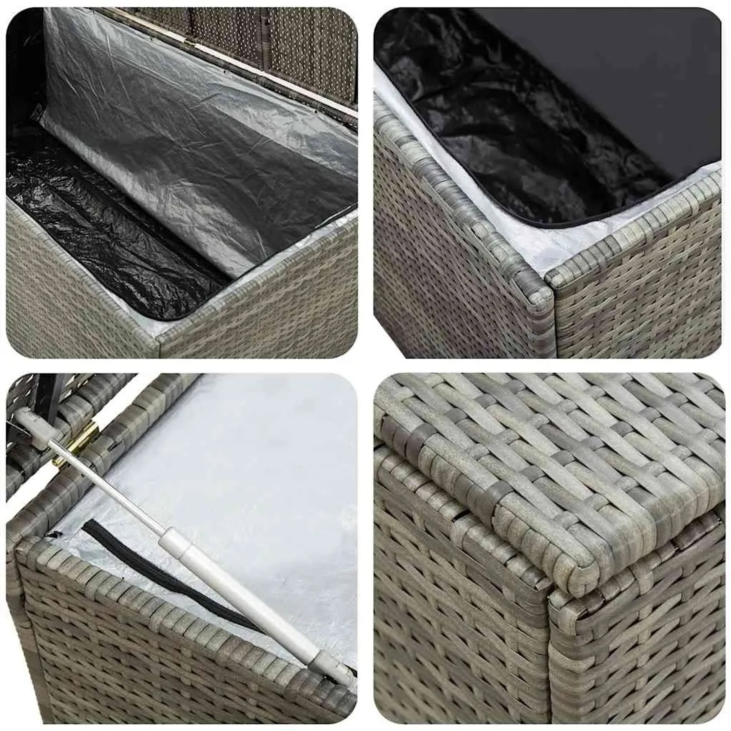 furnicato Auflagenbox Poly Rattan 100 x 50 x 50 cm Grau kaufen bei OBI