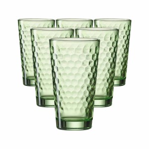 Ritzenhoff & Breker Favo Longdrinkgläser, 6er Set, grün, mit Wabenstruktur.