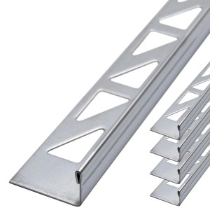 Dalsys Fliesenschiene L-Profil, 2,5m, Edelstahl poliert, Winkelprofil für Fliesenkanten.