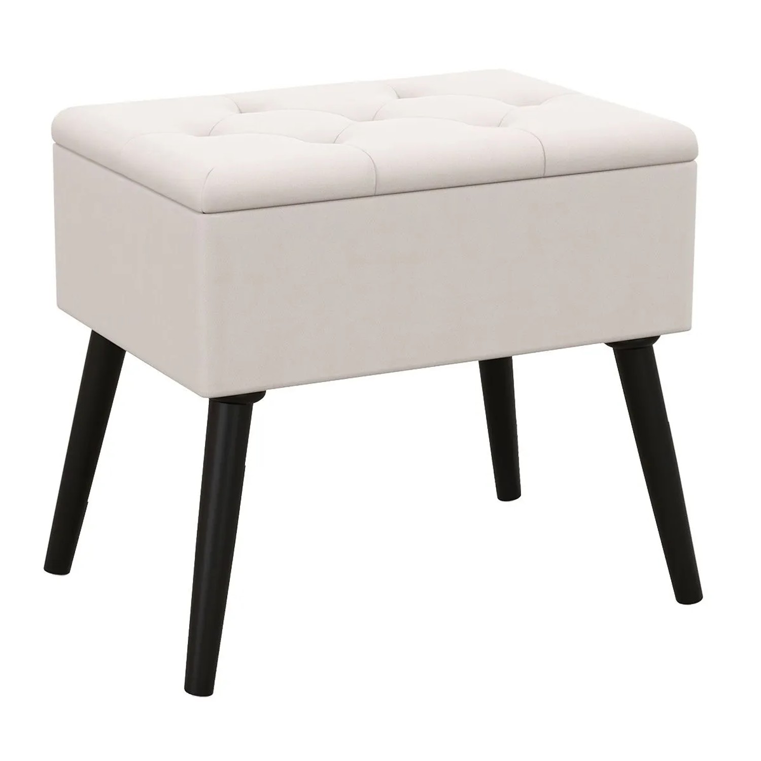 Costway Schminkhocker Stauraum Massivholz Beige günstig online kaufen