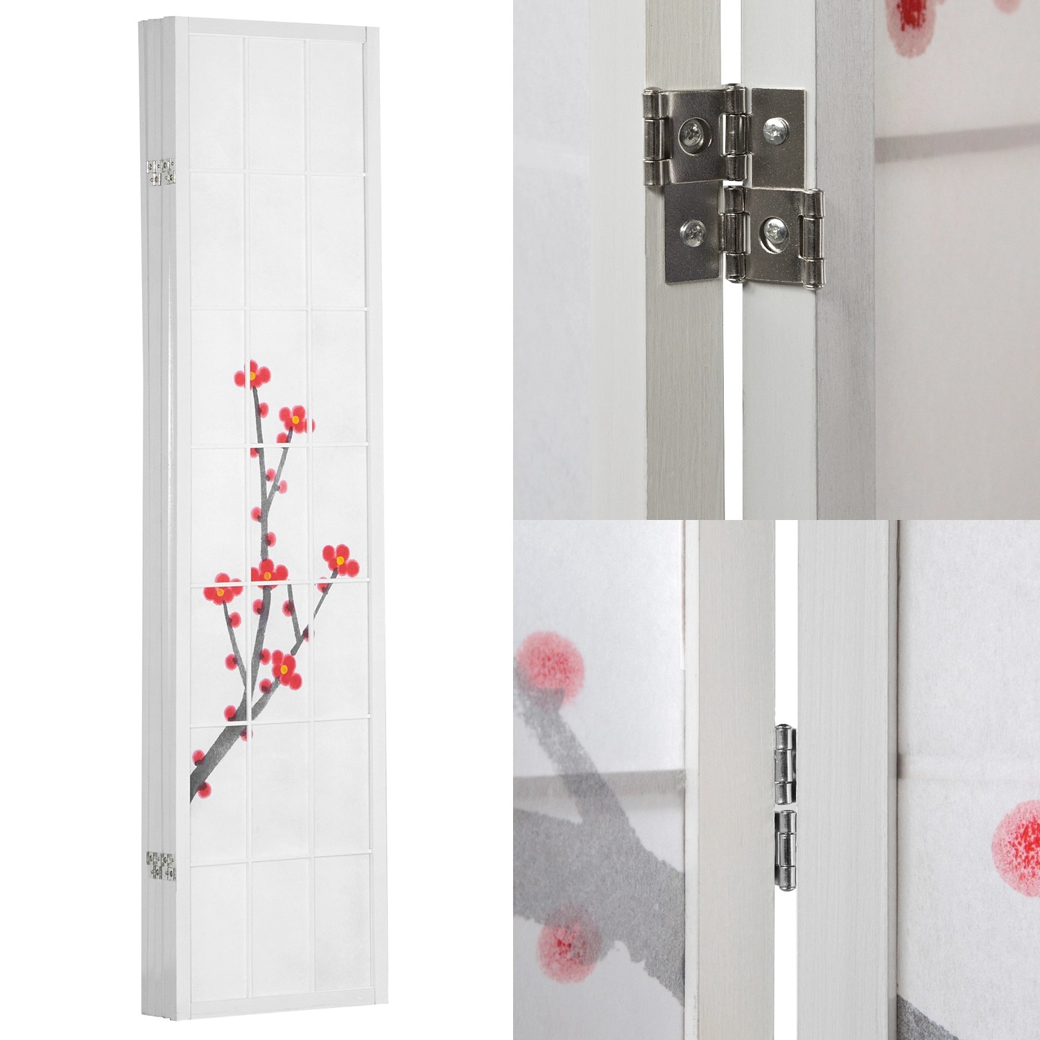 Homestyle4u 5-tlg. Paravent in Weiß 220x179 cm 278_6