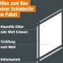 Kniestock-Baupaket mit silbernen Profilen und weißer Türfüllung für Schiebetüren.