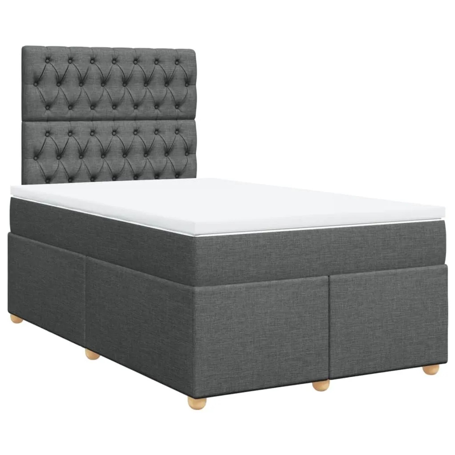 vidaXL Boxspringbett mit Matratze Dunkelgrau 120x190 cm Stoff 3293527 günstig online kaufen