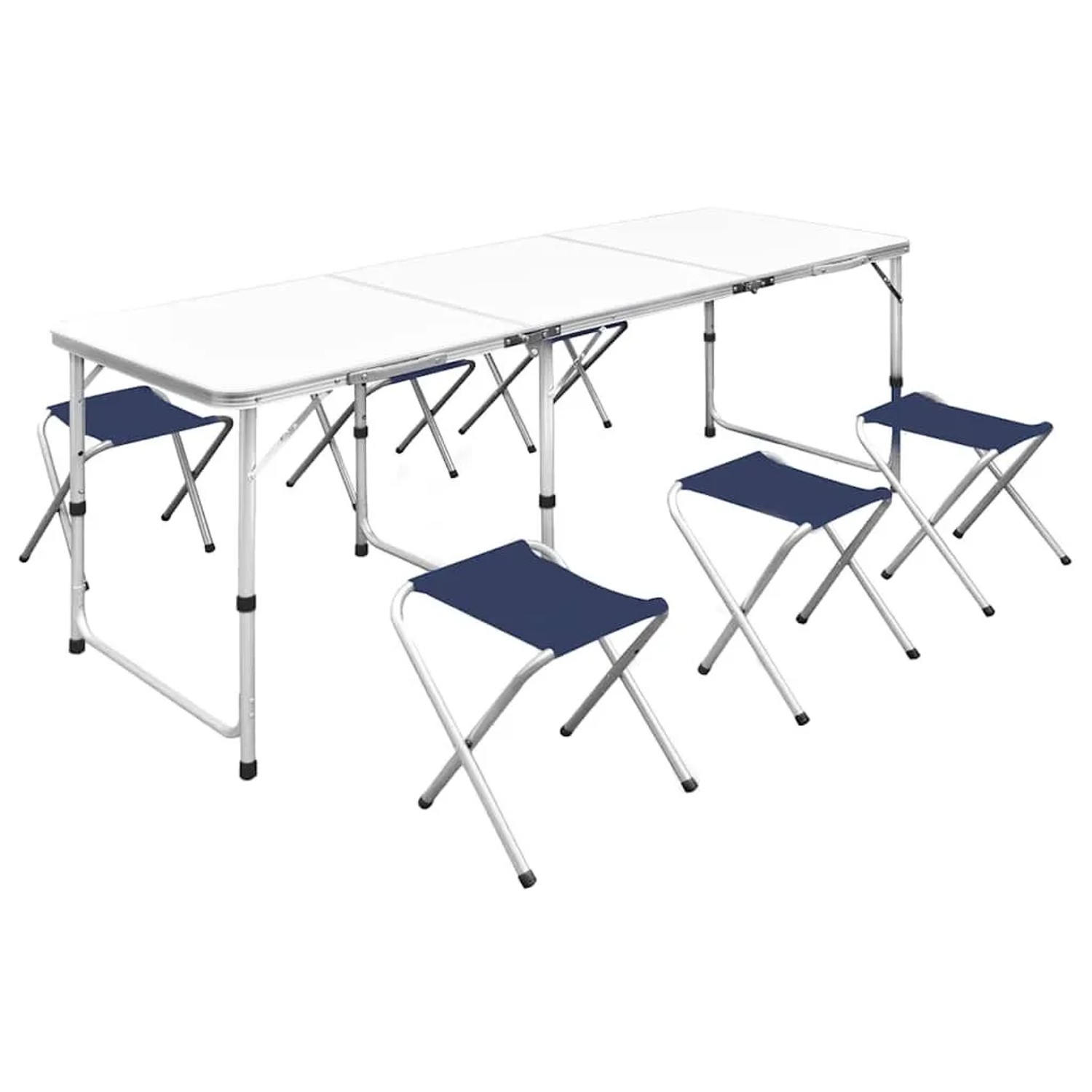 vidaXL Klappbarer Campingtisch mit 4 Hocker Höhenverstellbar 180x60 cm 41329