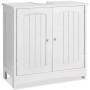 Tectake Waschbeckenunterschrank Jasper 2 Geräumige Fächer Spanplatte und Mdf Platte  30 x 62 x 60 cm Weiß