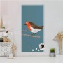 Weiße Magnettafel 37x78cm mit abstraktem Vogel als Wanddeko inkl. Magnete.