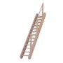 StarWood Treppe Samos Buche mit Edelstahlgeländer, gerade Holztreppe für den Innenbereich.
