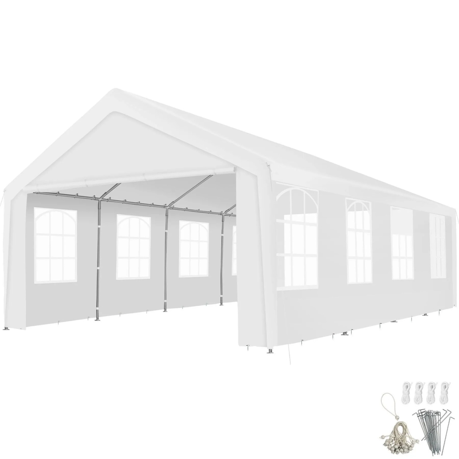 Tectake Partyzelt Mammut 8 x 4 M Im Stecksystem  800 x 400 x 315 cm Weiß
