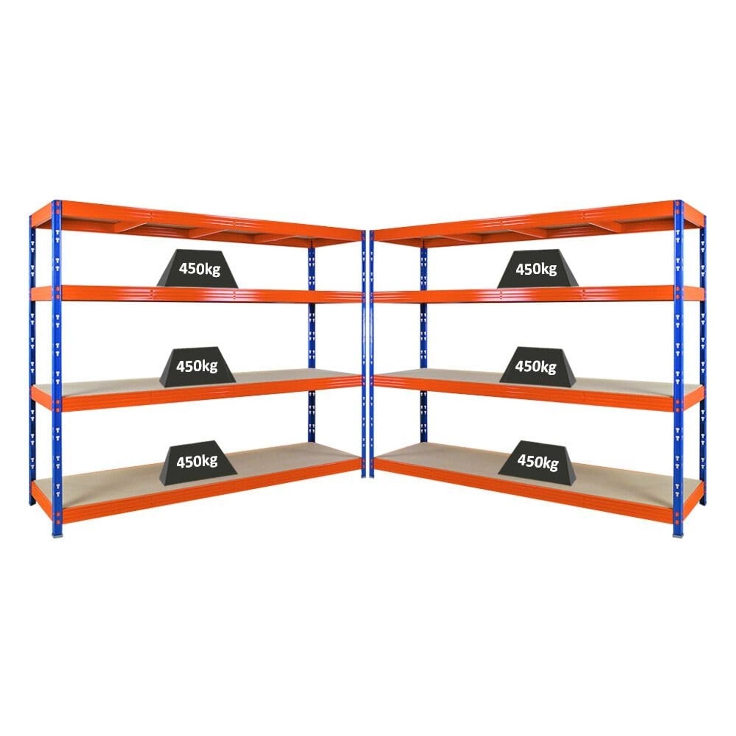PROREGAL Mega Deal 2x Profi Schwerlastregal Rhino HxBxT 180x240x60cm 4 Span günstig online kaufen