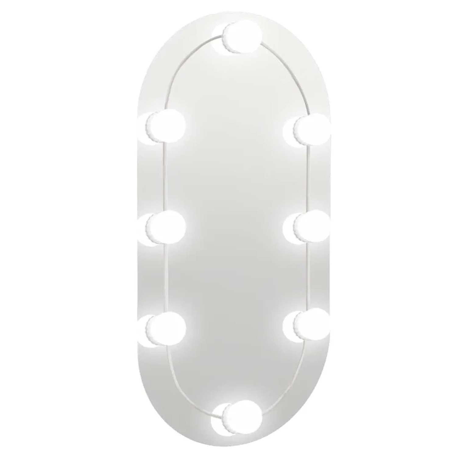 vidaXL Spiegel mit LED-Leuchten 60x30 cm Glas Oval 3102974