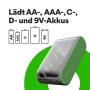 GP Akku-Ladegerät Universal B631 für AA, AAA, C, D und 9V Akkus. Kompaktes USB Ladegerät.