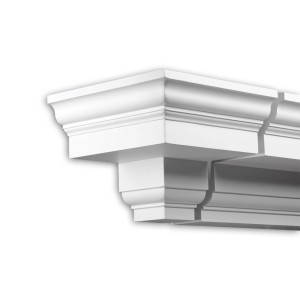 Weißes PROFHOME Stirnelement 402131 für Fassaden, 30,7x30,7x25,9 cm, Zubehör für Paneele.