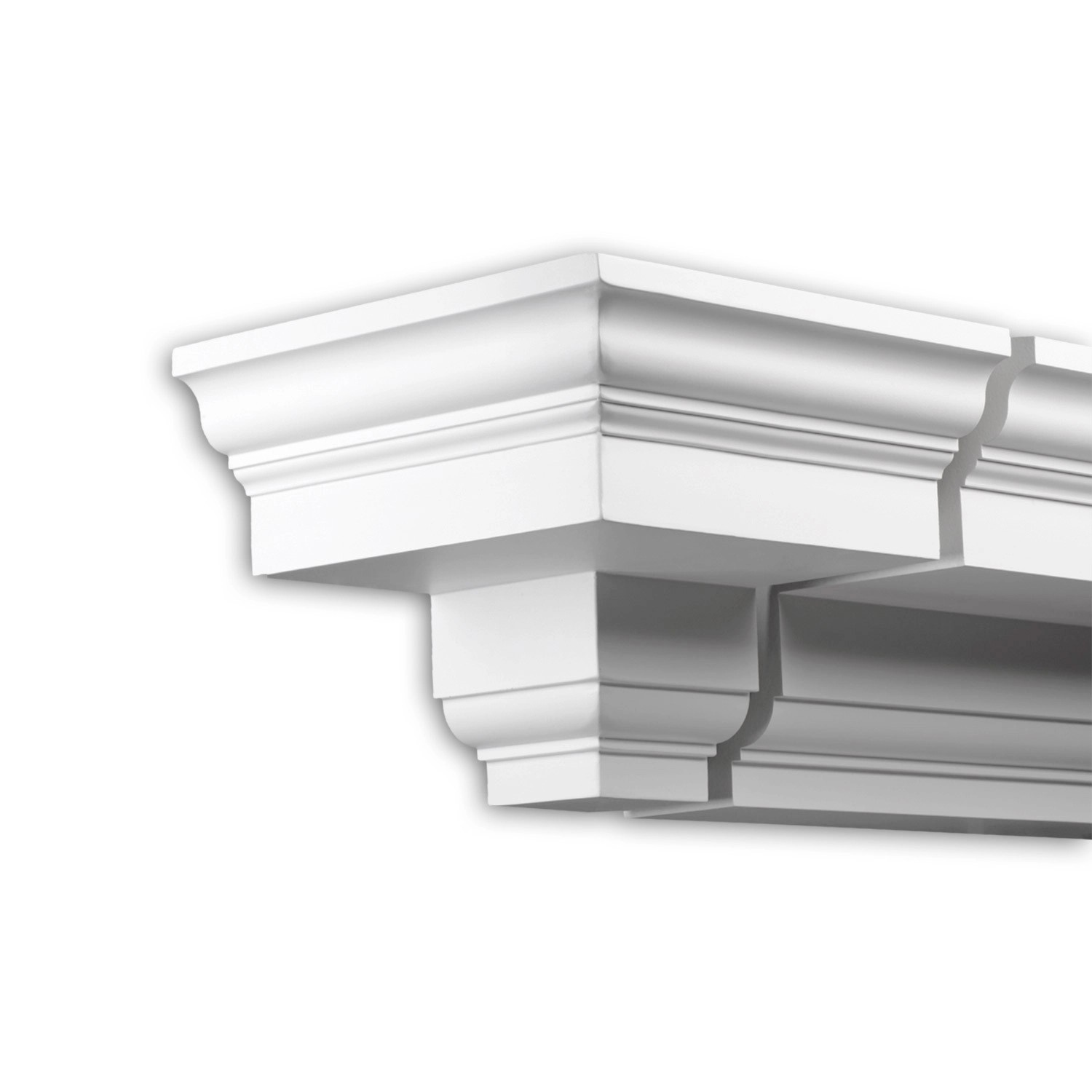 PROFHOME 402131 Stirnelement Außenstuck Zierelement Fassaden Element 30,7 cm x 30,7 cm x 25,9 cm Weiß