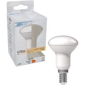 E14 LED Reflektorlampe R51, 4,9 W, warmweiß, mit Verpackung.