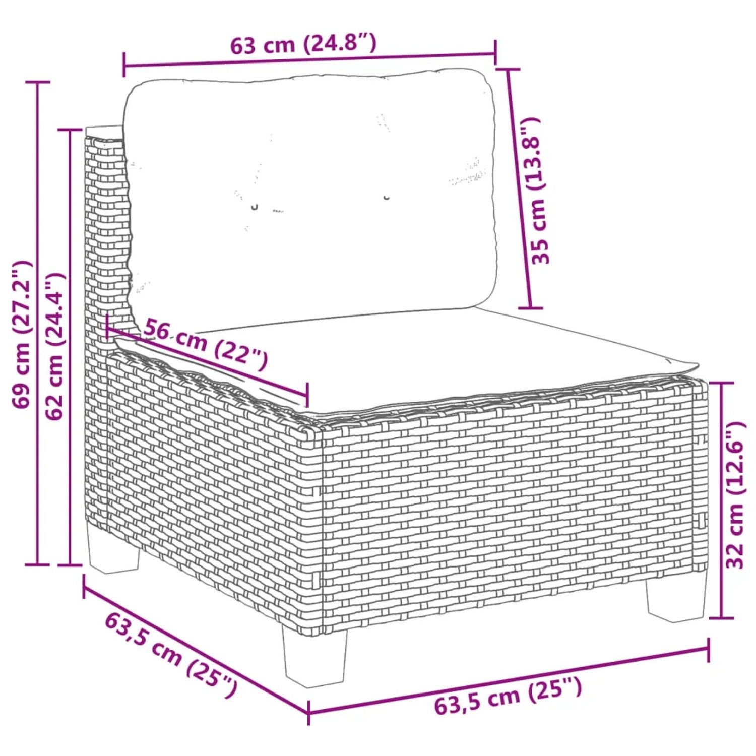 vidaXL Garten-Sofagarnitur, 5-teilig, grau, Poly Rattan. Modulares Eck- und Mittelsofa mit Kissen. Gartenmöbel für Terrasse und Garten.