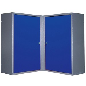 Küpper Eck-Hängeschrank 70377, 2-türig, 600 mm breit, blau/grau, für Werkstatt & Garage.