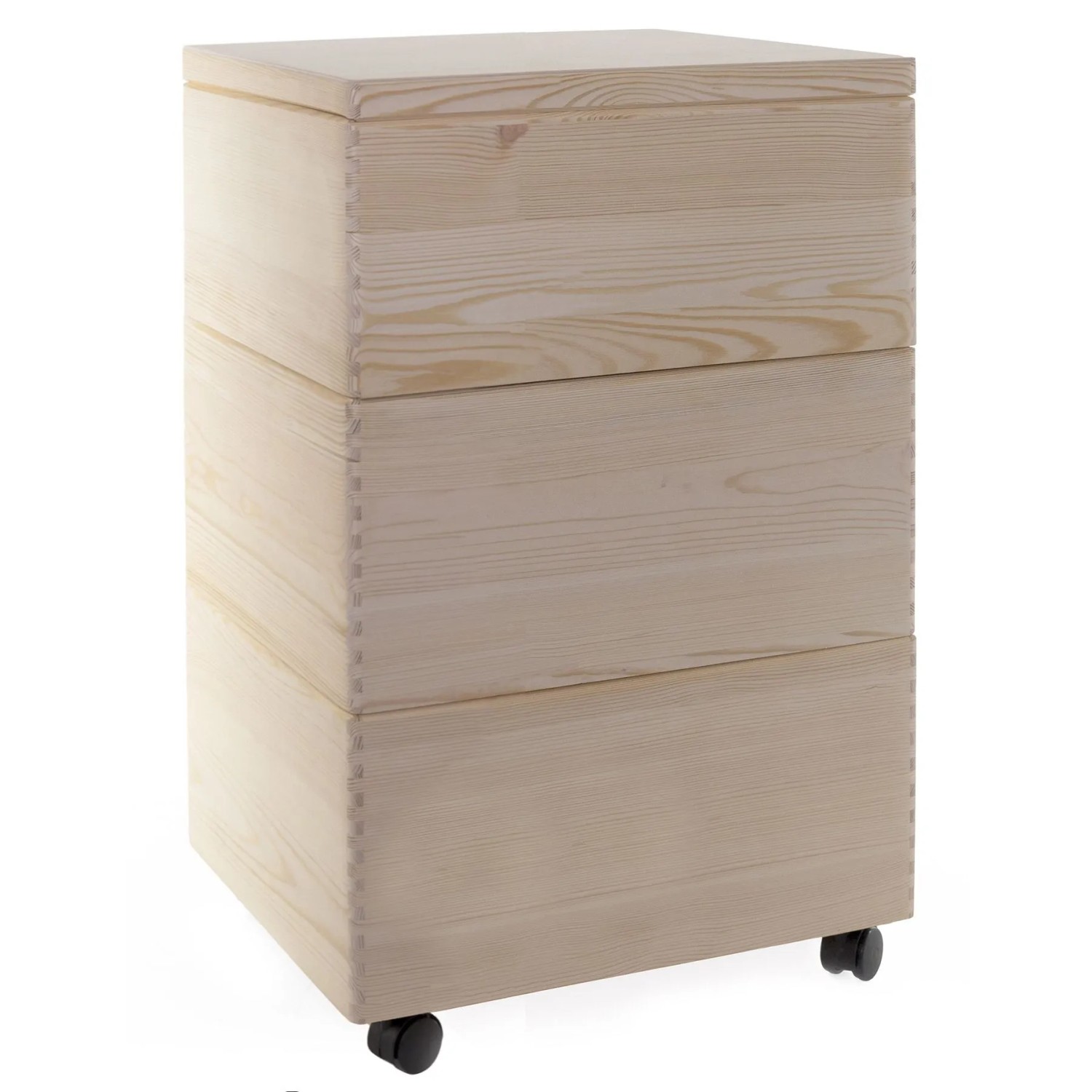 HolzFee Trio Holzkiste Spielzeugkiste Set 3 Kisten 40 x 30 x 72 cm mit Deckel und Rollen