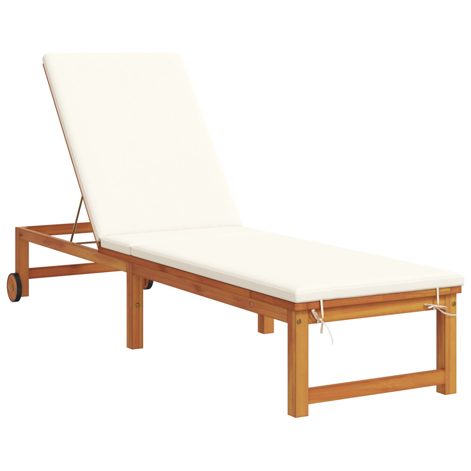 vidaXL Sonnenliege mit Creme Kissen Massivholz Akazie 4108108 günstig online kaufen