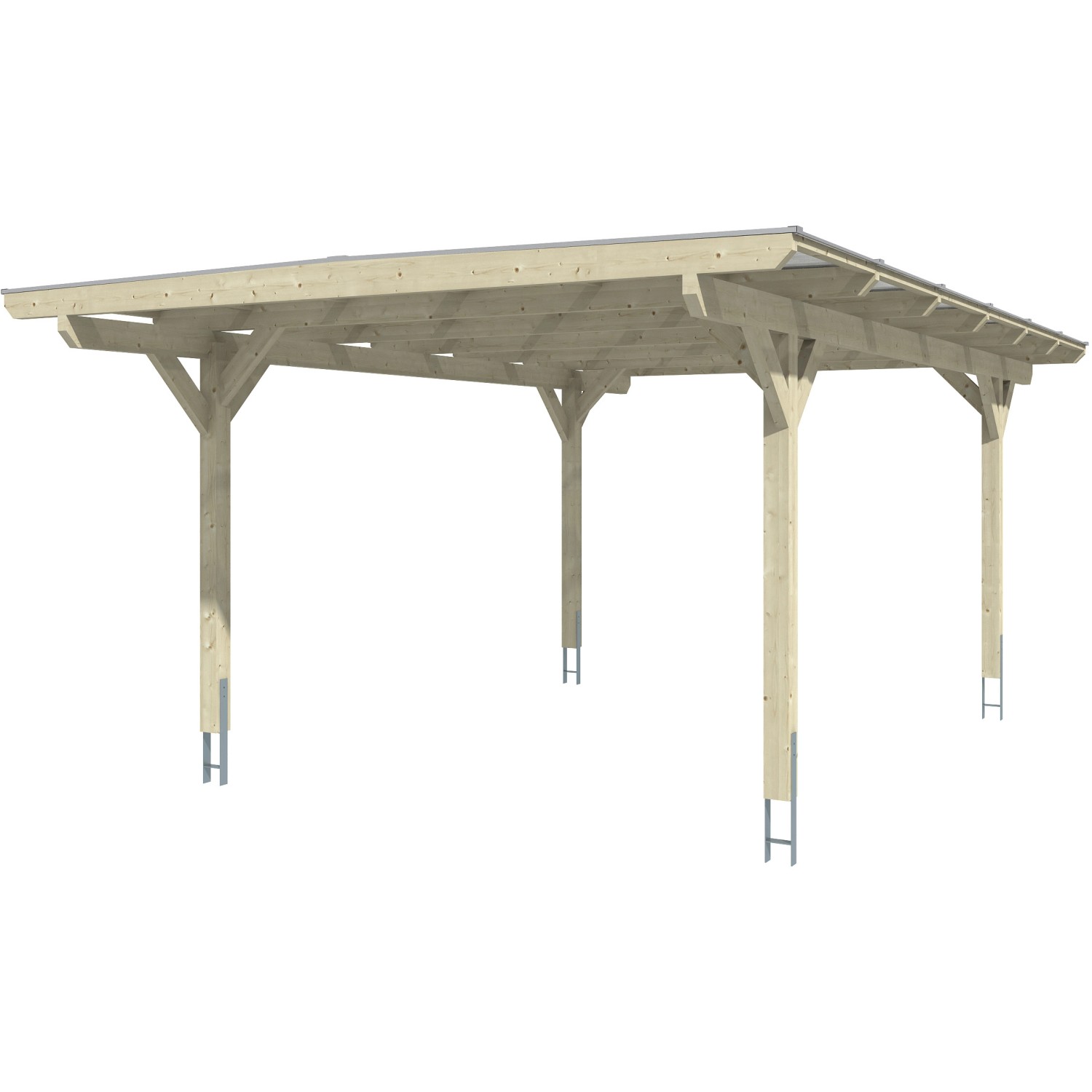 Skan Holz Carport Odenwald Nussbaum 428 x 648 cm günstig online kaufen