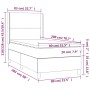 vidaXL Boxspringbett dunkelgrau (80x200 cm) mit Matratze und Maßangaben.