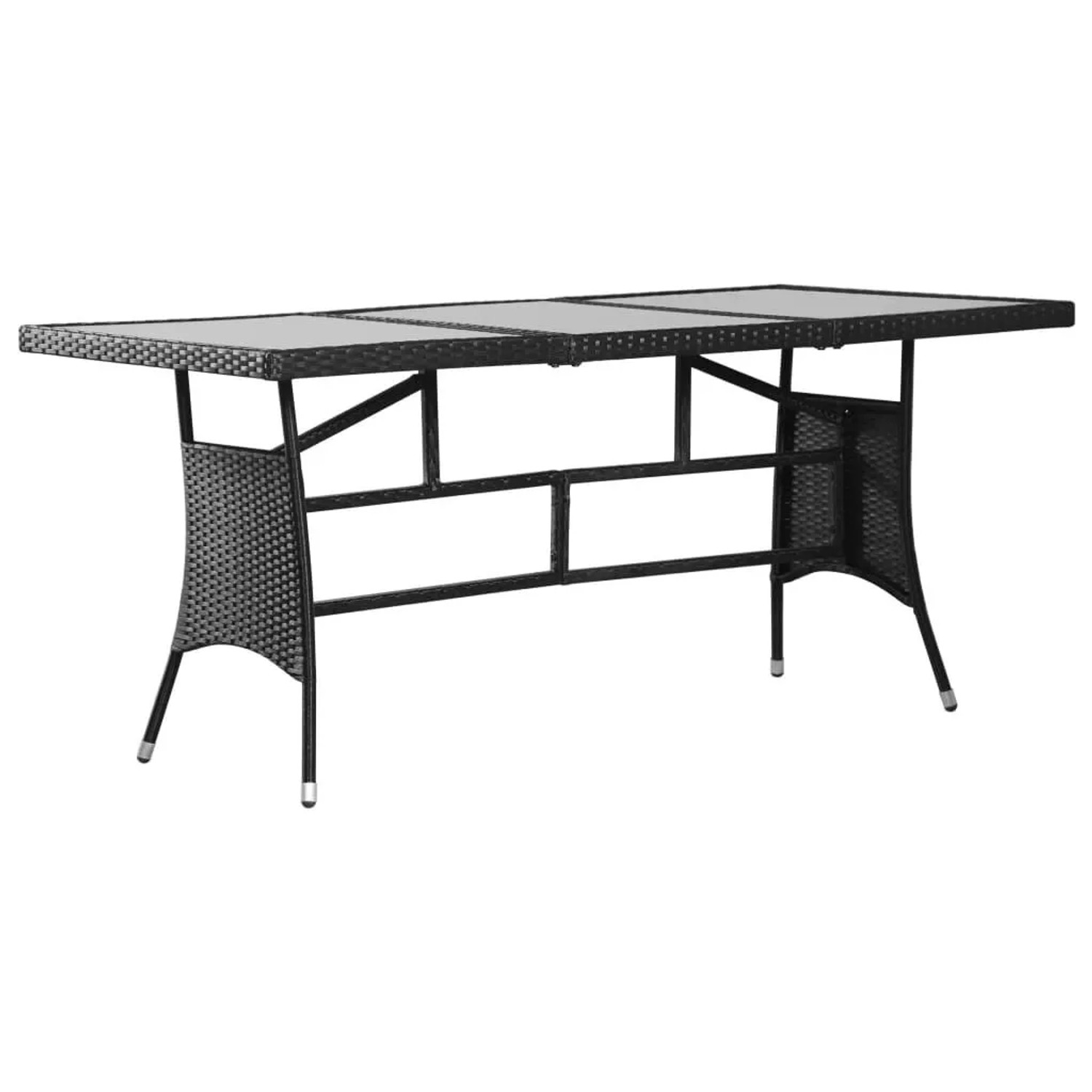 Furnicato Gartentisch Schwarz 170x80x74 Cm Poly Rattan